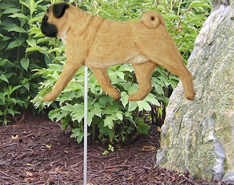Pug Garden Stake, Pug Lover Gift, Black Pug, Garden Stake Memorial, Garden Stakes Decorative