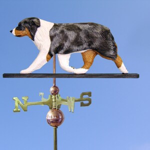 Australian Shepherd Weathervane, Hand Carved Wood Weather Vane, Custom Weathervane For Roof, Dimensional Weathervane