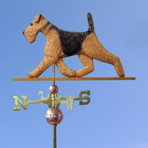 Airedale Weathervane, Hand Carved Weather Vane, Custom Weathervane For Roof, Dimensional Weathervane