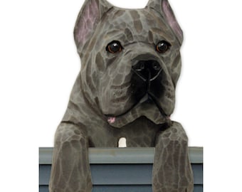 Wood Carved Cane Corso Door Topper, Love My Dog Sign, Cane Corso Memorial Gift, Custom Dog Figurine