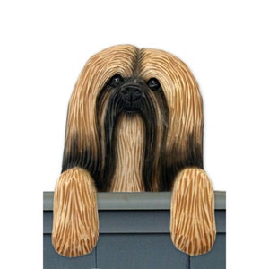 Wood Carved Lhasa Apso Dog Door Topper, Lhasa Apso Dog Gift, Lhasa Apso Memorial Gift, Lhasa Apso Figurine, Lhasa Apso Wall Art