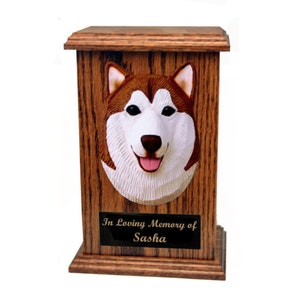 Alaskan Malamute Dog Urn - Dog Memorial Keepsake - Memorial Box - Cremation Dog Urn For Ashes