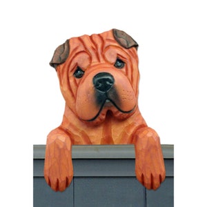 Wood Carved Shar Pei Dog Custom Dog Sign, Shar Pei Gift, Shar Pei Memorial Gift, Shar Pei Figurine, Shar Pei Gift Ideas, Shar Pei Statue