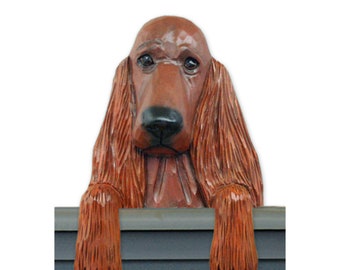 Wood Carved Irish Setter Dog Door Topper, Irish Setter Dog Gift, Irish Setter Memorial Gift, Irish Setter Figurine, Irish Setter Art