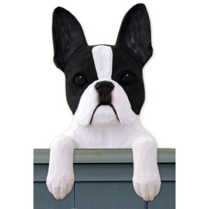 Wood Carved Boston Terrier Door Topper, Boston Terrier Memorial Gift, Boston Terrier Gift Ideas, Boston Terrier Gifts For Her, Dog Mom Gifts