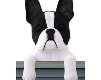 Wood Carved Boston Terrier Door Topper, Boston Terrier Memorial Gift, Boston Terrier Gift Ideas, Boston Terrier Gifts For Her, Dog Mom Gifts