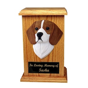Beagle Urn - Dog Memorial Keepsake - Memorial Box - Cremation Dog Urn For Ashes
