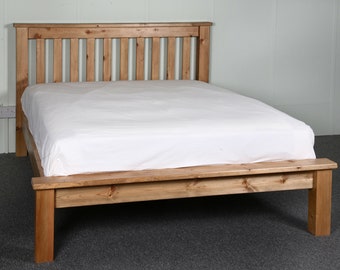 Solid Pine Chunky Slatted Bed With Low Foot End 3ft 6ft Available Etsy