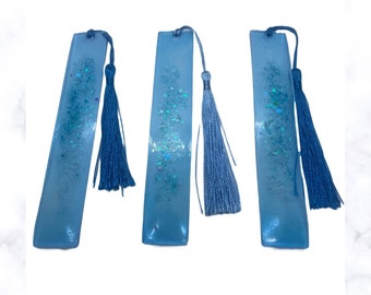 Segnalibri/bookmarks con nappe glitterati con diversi colori- fatto a mano con resina