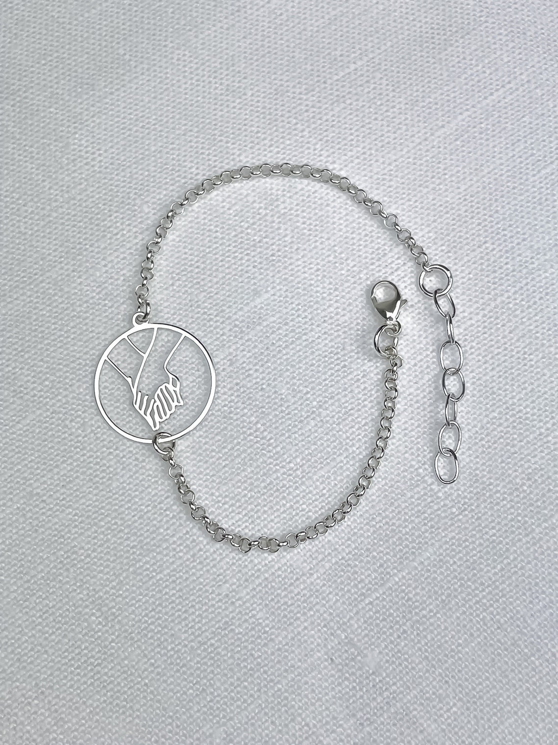 Sterling Silver Holding Hands Bracelet Sterling Silver Love Etsy