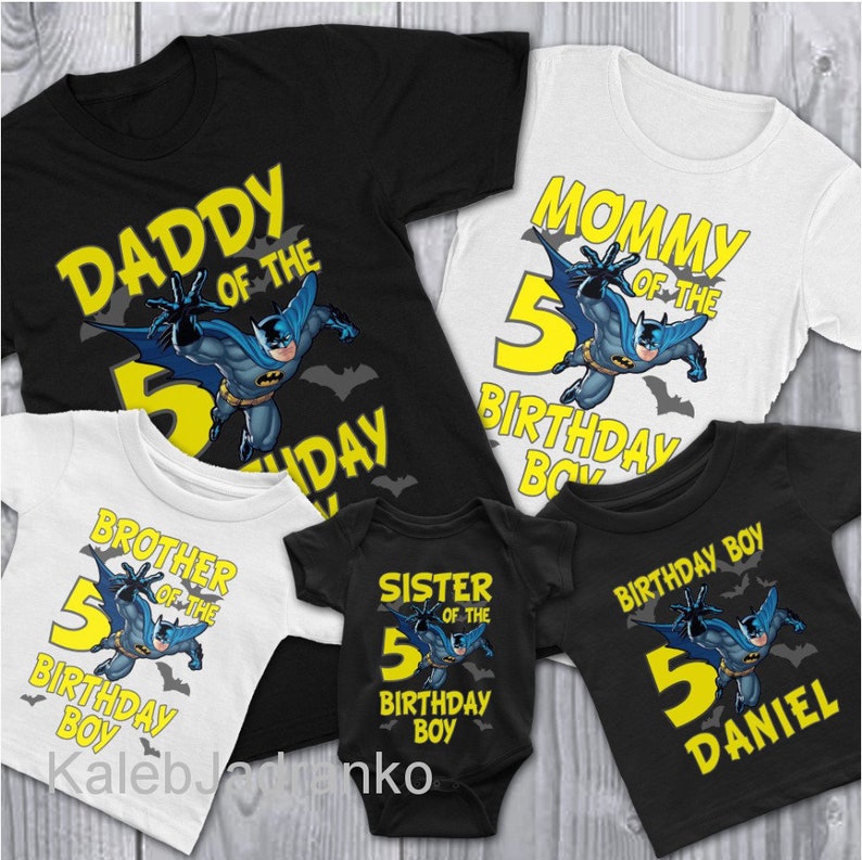 Birthday Boy Gift Superhero Personalized T-shirt Batman Custom Birthday Shirt