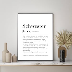 Personalized Poster - Sister Definition, Gift, Definition Poster Gift for Sister, Birthday, Thank You, A4 Digital
