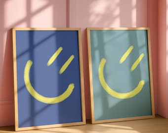 Poster: Smiley, Lemon yellow, light blue, pink, black turquoise neon | Entrance area | Smile | Smile