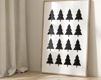 Poster - Christmas Christmas fir tree fir trees black and white Christmas decoration decoration for Christmas Christmas Christmas tree