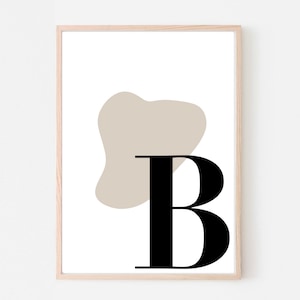 Buchstabe Poster , Initialen , Buchstabenschild, druckbare Wandkunst, Alphabet  Poster, Alphabet Typography Print, Initial mini, Namen, Logo