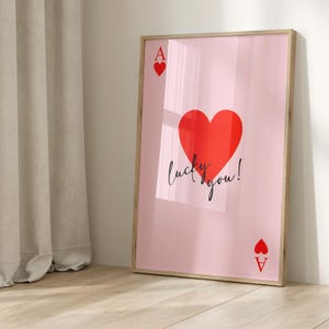 Herz-Ass-Druck, Spielkarte Poster, trendige Retro-Kunst, Bar-Dekor, Küchen-Druck Geschenk, Küchen-ästhetisches Dekor, modernes Haus, Galerie