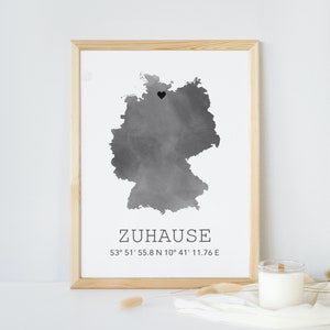 Zuhause" - Personalisierte Fußmatte Mit Koordinaten Und Namen