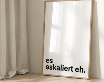 Poster: it escalates anyway, pink red black turquoise