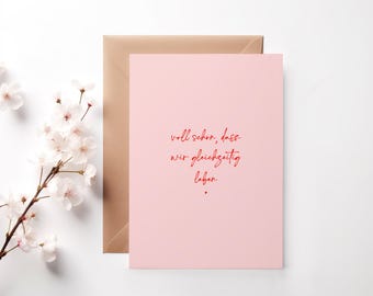 Postcard: It's so nice that we live at the same time | Pink greetings - Greeting card - Card for birthdays, friends, back to school, holidays