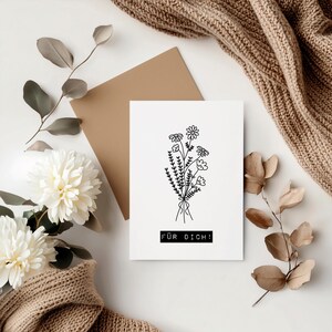 Postkarte: Blumen für dich  personalisiert  -  Definition, Definitionsposter, Geschenk zum bedanken, was als Dank verschenken schenken