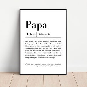 Personalized Poster - Dad Definition, Father Gift, Definition Poster Father, Father's Day Gift, Birthday, Thank You, A4 Digital