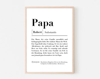 Poster - Dad Definition, personalized, father gift, definition poster father, Father's Day gift, birthday, thank you, A4 digital