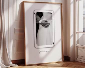 Personalizable Wedding Poster – Ace Card with Photo & Custom Text – Gift for Wedding, Anniversary, Valentine’s Day – Wall Decoration PIK