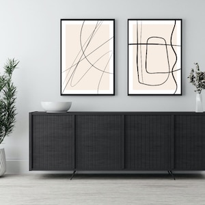 Aesthetic minimalist poster print set bundle