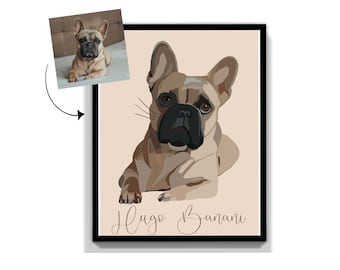 Retrato de mascota a partir de foto, Retrato de perro personalizado, Idea de regalo para amantes de los perros, Ilustración de perro, Dibujo personalizado