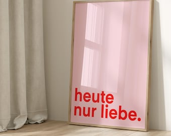 Poster today only love - turquoise neon pink red black | Welcome | Entrance area