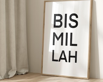 Poster Bismillah, Islamic art, art, Islamic mural, Islamic muslim decor mashallah Muslim posters for children religious pictures
