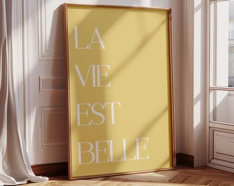 Poster la vie est belle - butterlemon yellow, yellow, light yellow, neon pink red black | Welcome | Entrance area
