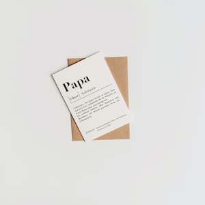 Personalisierte Postkarte - Papa Definition - Karte zum Geburtstag, Hochzeit, Umzug, Vatertag Weihnachten, Feiertage und viel mehr