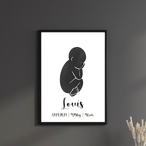 Annuncio di nascita personalizzato Date di nascita Stampa Nascita Neonato Poster Nascita Poster con nomi e date