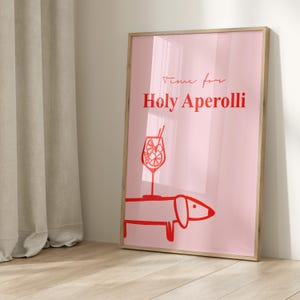 Affiche Aperol Teckel - turquoise néon rose rouge sw | Bienvenue | Aperolli de la zone d’entrée