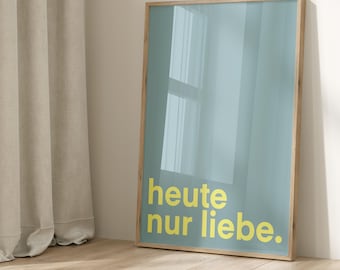 Poster today only love - turquoise neon pink red black | Welcome | Entrance area