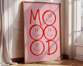 Poster: Smiley mood, 3x Bundle Lemon yellow, light blue, pink, black turquoise neon | Entrance area | Smile | Smile