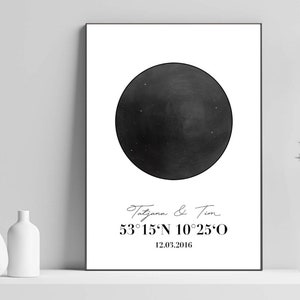 Personalisiertes Poster - personalisiertes Sternenbild, Poster, Hochzeitsgeschenk, Geschenk, Brautpaar, Jahrestag, Geburtstag, individuell