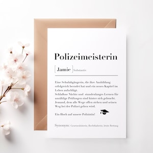 Cartolina personalizzata - capo della polizia, capo della polizia, regalo della polizia per giuramento, nomina, formazione completata, commissario