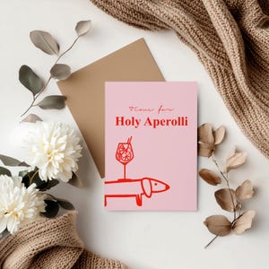 Postkarte Aperol Dackel - türkis neon rosa rot sw | Begrüßung | Eingangsbereich aperolli
