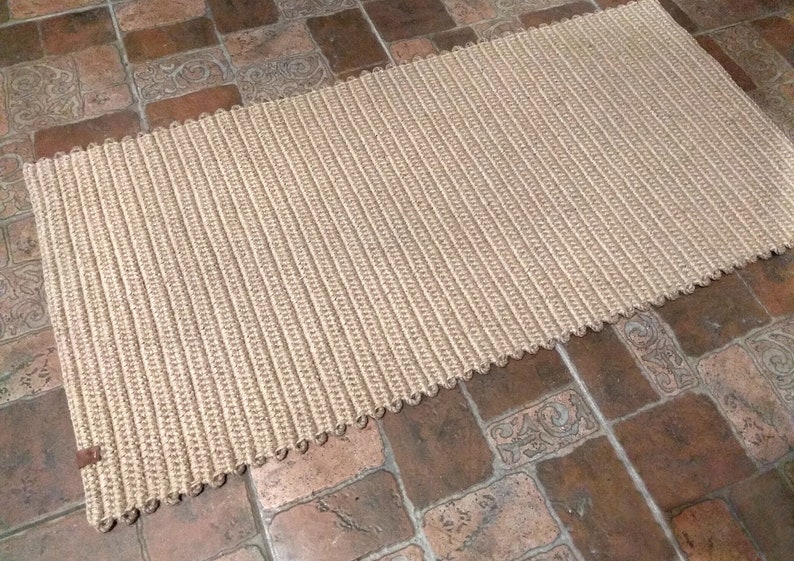 Crochet jute rug Braided jute runner Rope doormat Braided door Etsy