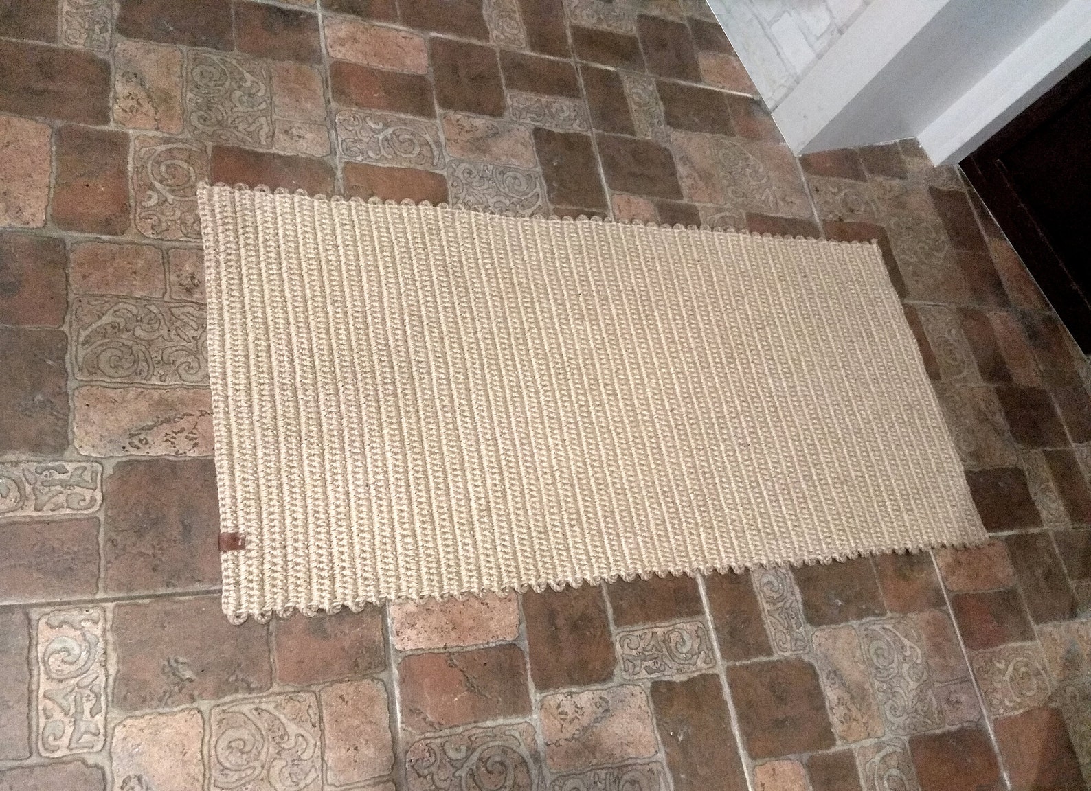Crochet jute rug Braided jute runner Rope doormat Braided door Etsy