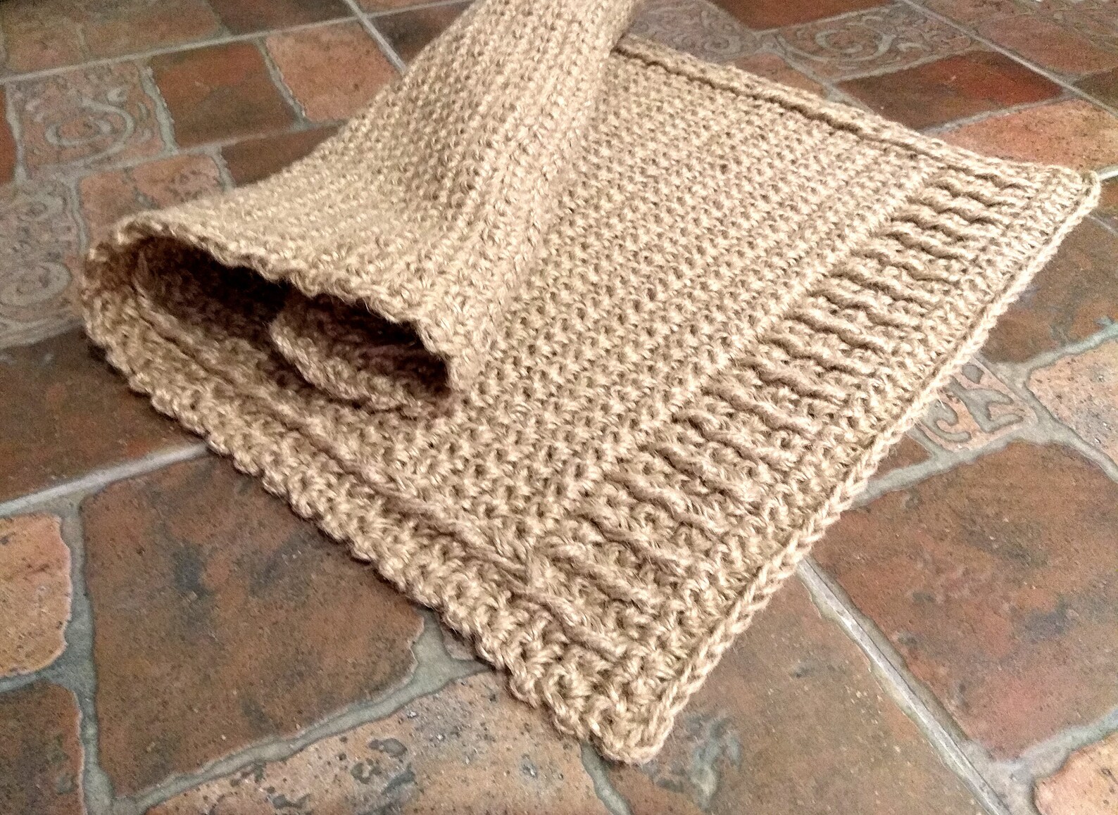 Crochet doormat Braided jute rug Rope door mat Rug Etsy