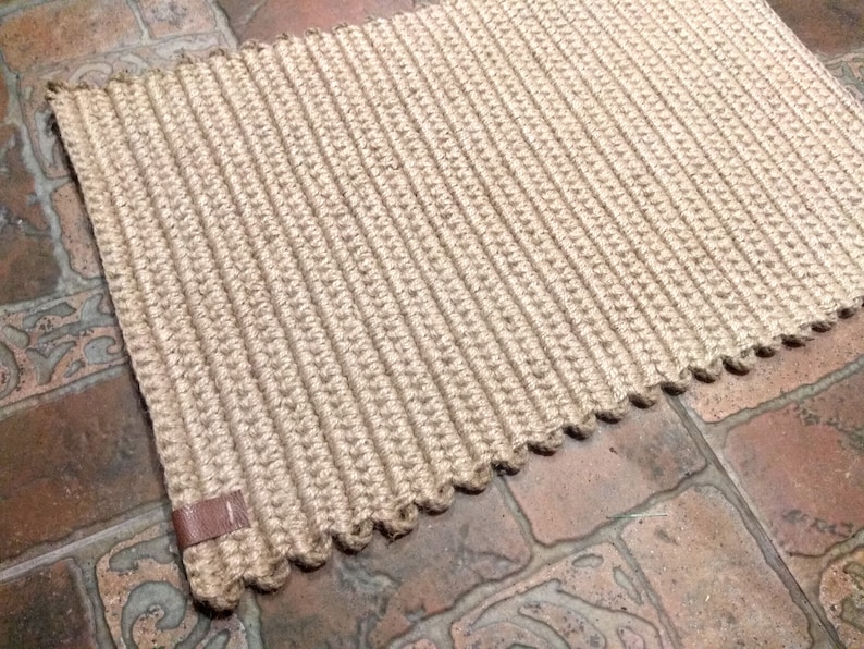 Crochet jute rug Braided jute runner Rope doormat Braided door Etsy