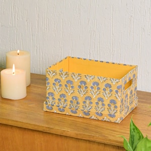 Scatola di carta fatta a mano, scatola di carta gialla, scatola stampata floreale, scatola di carta per accessori, imballaggio Kraft, scatola di gioielli di carta, scatola di carta personalizzata