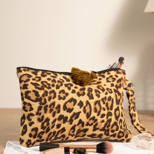 New Leopard Print Small Makeup Pouch Bag, Pouch For Women, Cosmetic Pouch, Travel Makeup Bag, Personalized Bag, Trendy Bag, Gift for Women image 2
