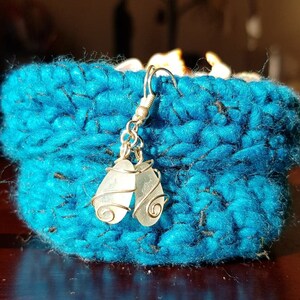 White Sea Glass Wired Earrings / Beach Side Earrings / Sunshine Earrings / Seaham Earrings