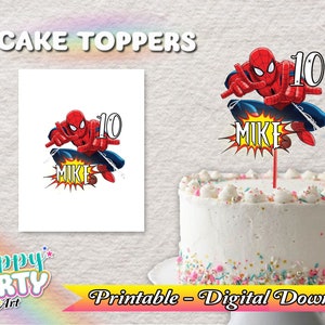 Cake Topper - Spiderman Birthday Party Cake Toppers - Only DIGITAL DOWNLOAD for Cake Toppers - Spiderman