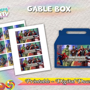 Gable Box - Avengers Party - TÉLÉCHARGEMENT NUMÉRIQUE uniquement pour Gable Box - Avengers Labels