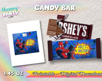 Candy Bar - Spiderman Party - Only DIGITAL DOWNLOAD for Candy Bar - Spiderman Labels